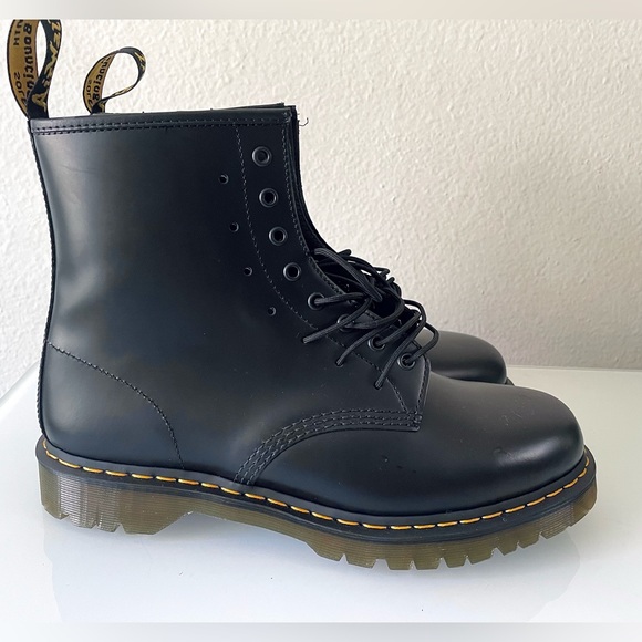 DR MARTENS 1460 Extreme Laces Polished Smooth Leather Black Boots - Picture 13 of 16